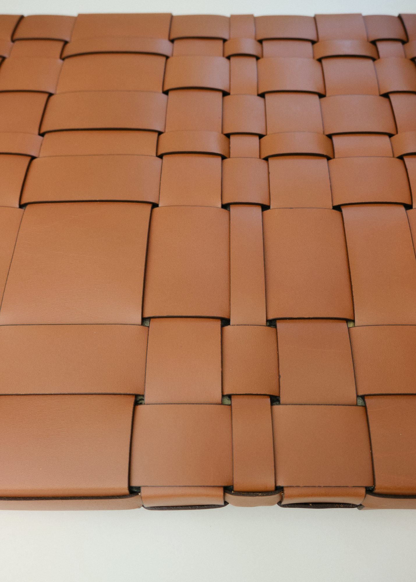 Detail — woven leather in natural tan